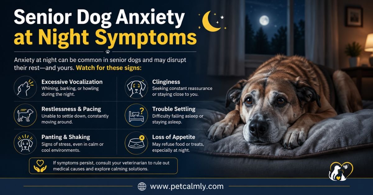 Senior Dog Anxiety at Night Symptoms: Signs & Solutions