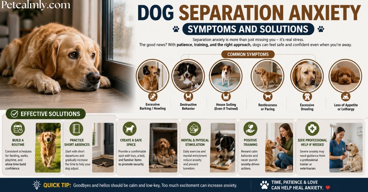 Dog separation anxiety symptoms and solutions