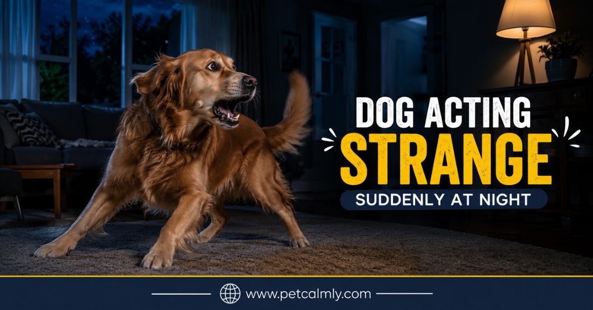Dog acting strange suddenly at night