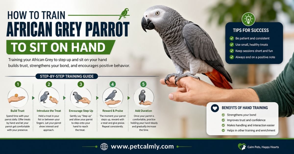 How to Train African Grey Parrot to Sit on Hand