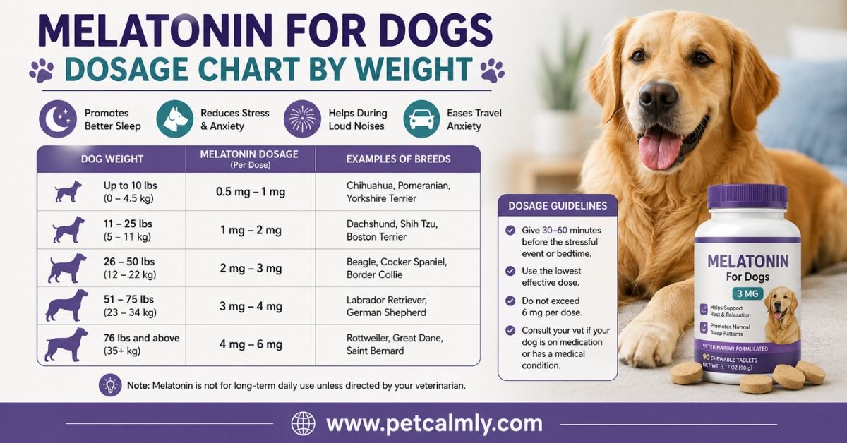 Melatonin for Dogs Dosage Chart by Weight