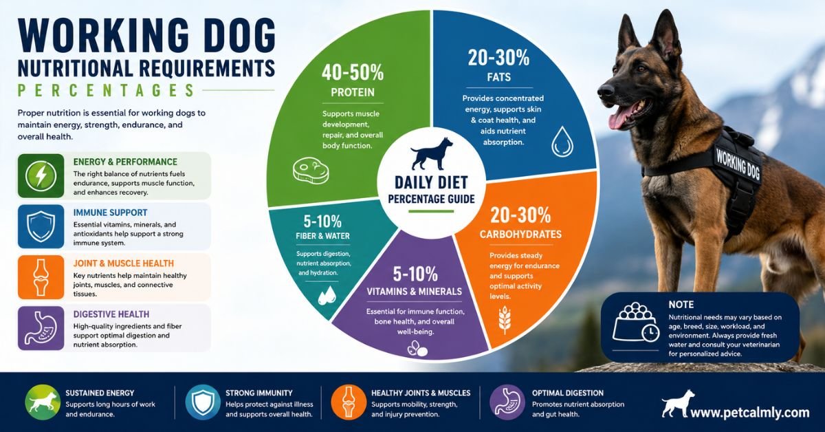 Working Dog Nutritional Requirements Percentages
