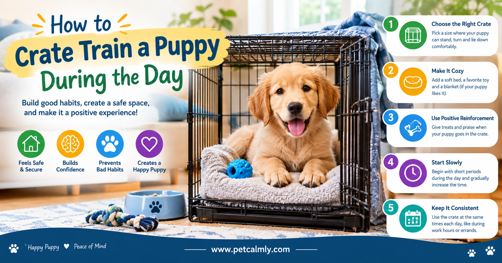 How to Crate Train a Puppy During the Day