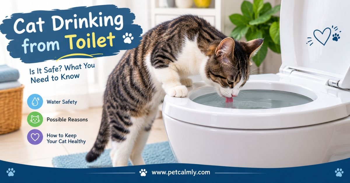 Cat Drinking From Toilet